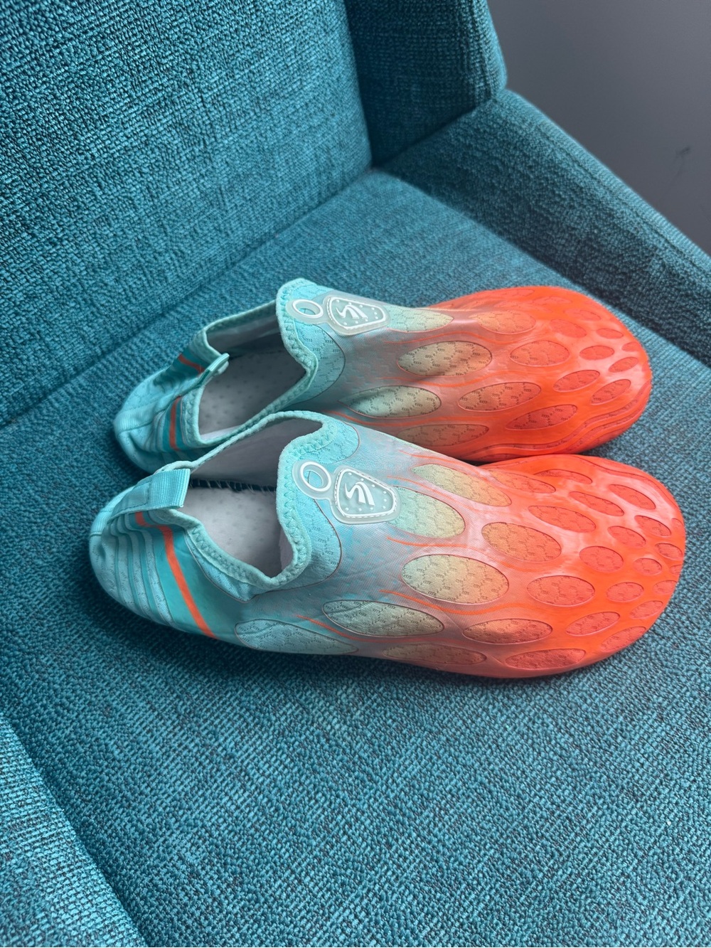 Kids Slip-On Water Shoes in Turquoise and Coral